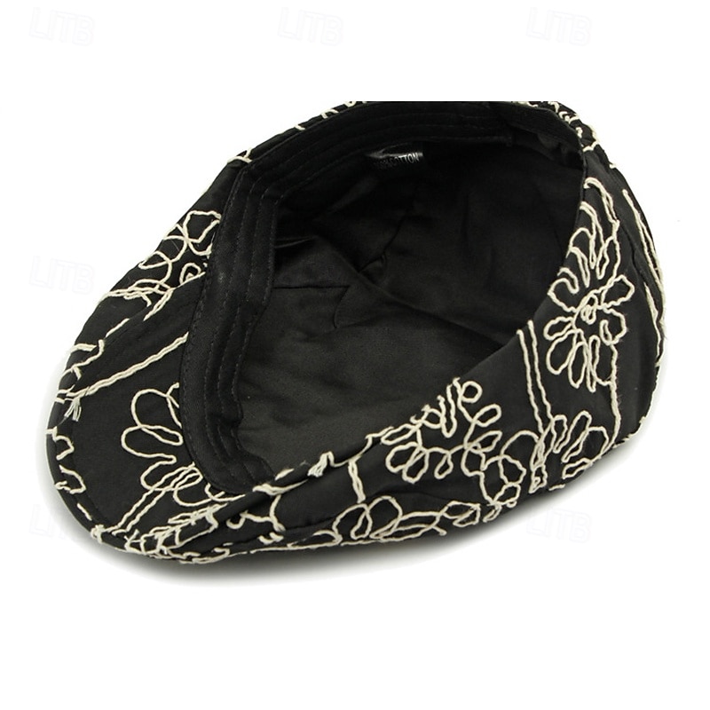 Férfi Vadászsapka Ascot Hat Newsboy Hat Fekete khakizöld 100% pamut Divat Alkalmi Utca Napi Virágos Állítható Fényvédő Légáteresztő 2025 - $11.49 –P9