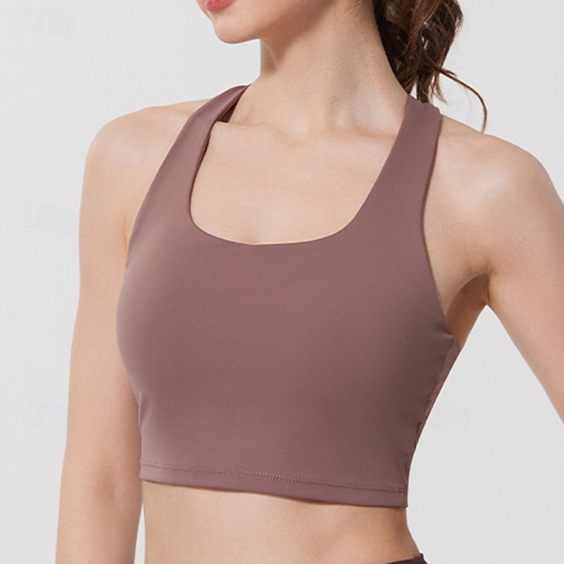 Femmes Débardeurs d'entraînement Soutien-Gorges de Sport Sous-vêtement Séchage Rapide Supports élevés Respirant Sans-Fil Rembourré Couleur Unie / Unie Sport Tenues de Sport Noir Jaune Salle de sport de 2025 ? $22.99 –P16