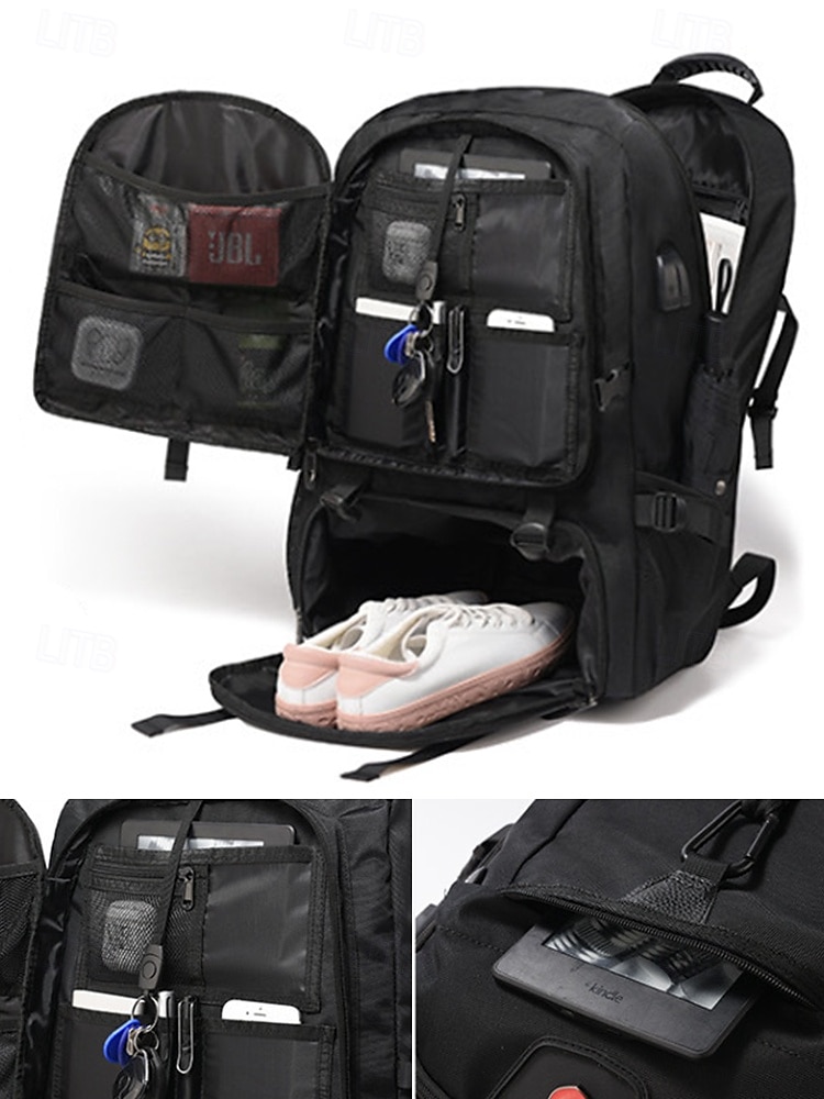 Mochila expandible de gran capacidad para hombre con tela repelente al agua, puerto de carga USB, diseño multicompartimento, bolso informal para portátil para exteriores y viajes. 2025 - $46.99 –P5