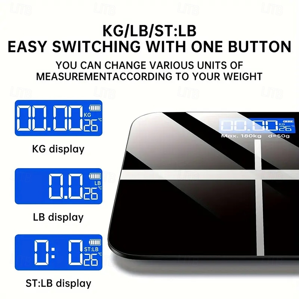 Electronic Scale 396 Pound Digital Bathroom Scale High-precision Scale with LED High-definition Display and Temperature Display (switchable To Kilograms or Pounds) Ultra Wide Platform High-precisi 2025 - $34.99 –P3