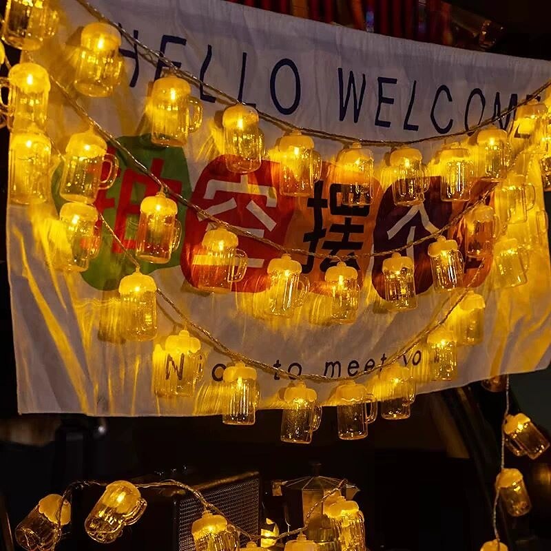 Barra LED con luci d'atmosfera da 2 m e 10 LED, alimentata a batteria, bottiglia di birra, bottiglia dei desideri, luci fatate, campeggio, festa, casa, balcone, giardino, Natale, Capodanno, del 2025 a $10.99 –P16