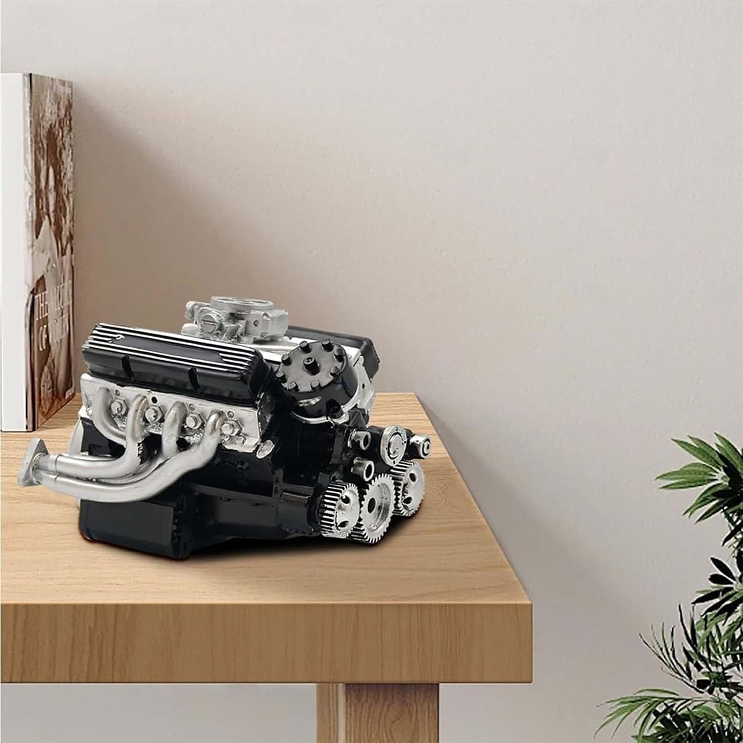 V8-motor hartsprydnad bensin liten blockmotor modellbyggsatser invecklad växeldesign motorfigur skulptur hantverk för skrivbord bokhylla dekoration 2025 - $20.99 –P5