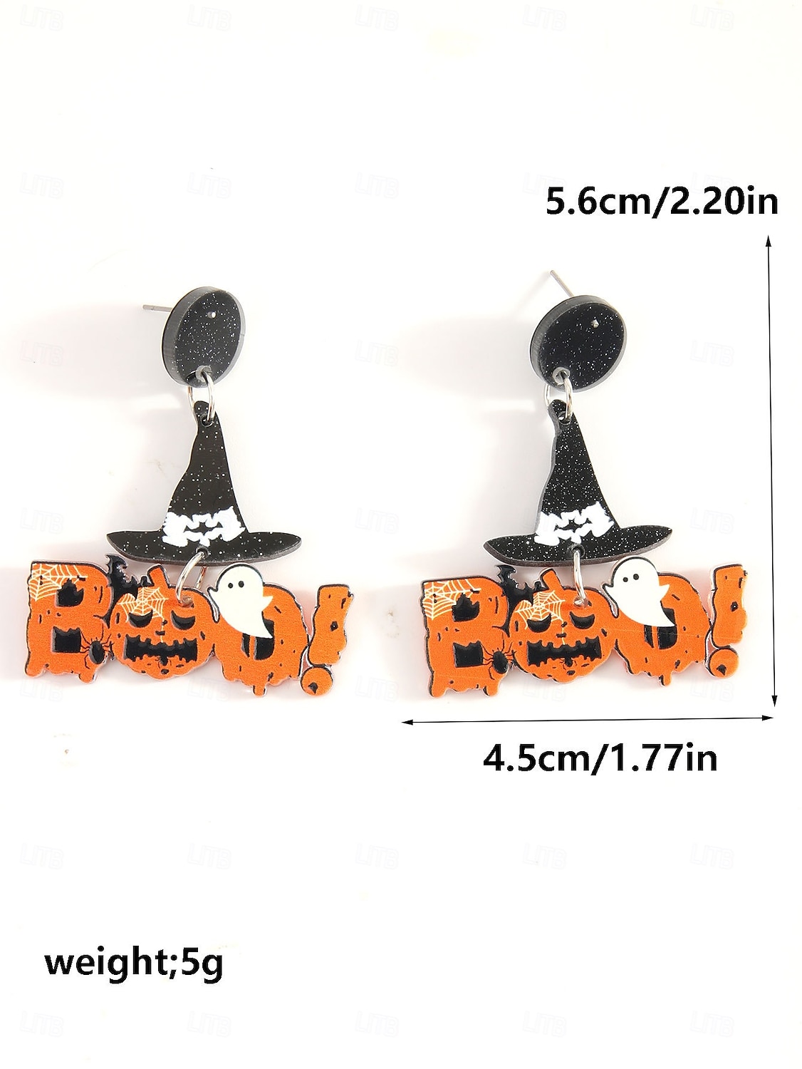 Halloween-øredobber i akryl til dame – lett spøkelseshatt, gresskarhatt og heksehatt &Skjelettdesign for tenåringer og voksne, perfekt for Halloween-kostymer og festtilbehør 2025 - $9.99 –P4