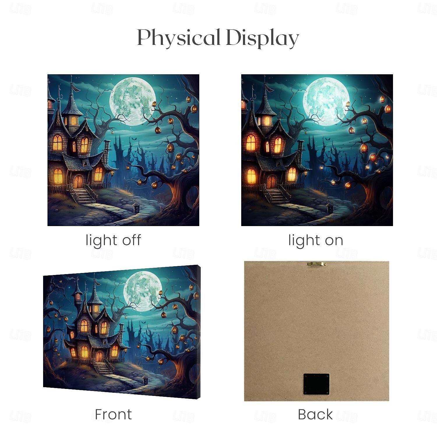 Halloween LED Canvas Wall Art LED Lighted Up Wall Decor 2AA Battery Operated Lighted Canvas Print LED Light Kitchen Bedroom or Home Decor Waterfall 2025 - $35.99 –P7
