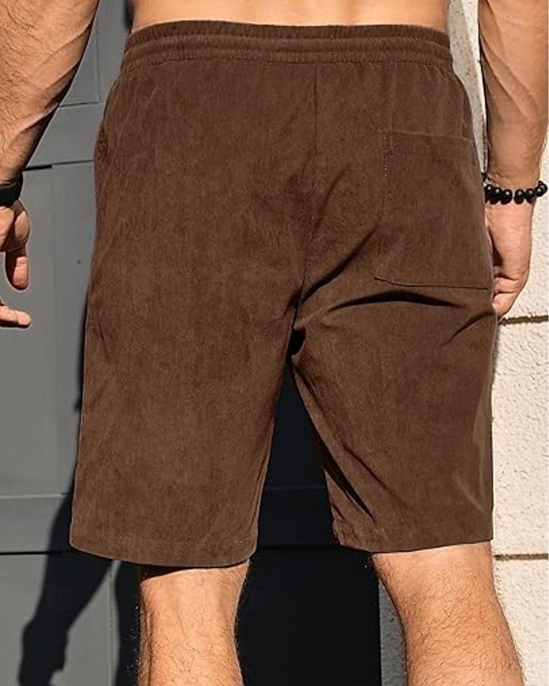 Per uomo Shorts Pantaloncini Estivi Pantaloncini casual Pantaloncini di velluto a coste Tasca Elastico in vita Coulisse Semplice Comodità Traspirante Corto All'aperto Vacanza Canotta sportiva Casual del 2025 a $15.49 –P7