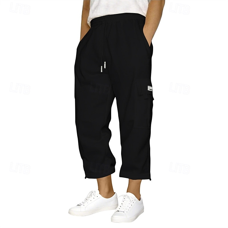 Hombre Pantalones deportivos Pantalones de Deporte Pantalones Pantalones deportivos tipo cargo Pantalones Cortos Bolsillo Cintura elástica Correa Plano Comodidad Deporte Diario Moda Casual Negro 2026 - $18.99 –P7