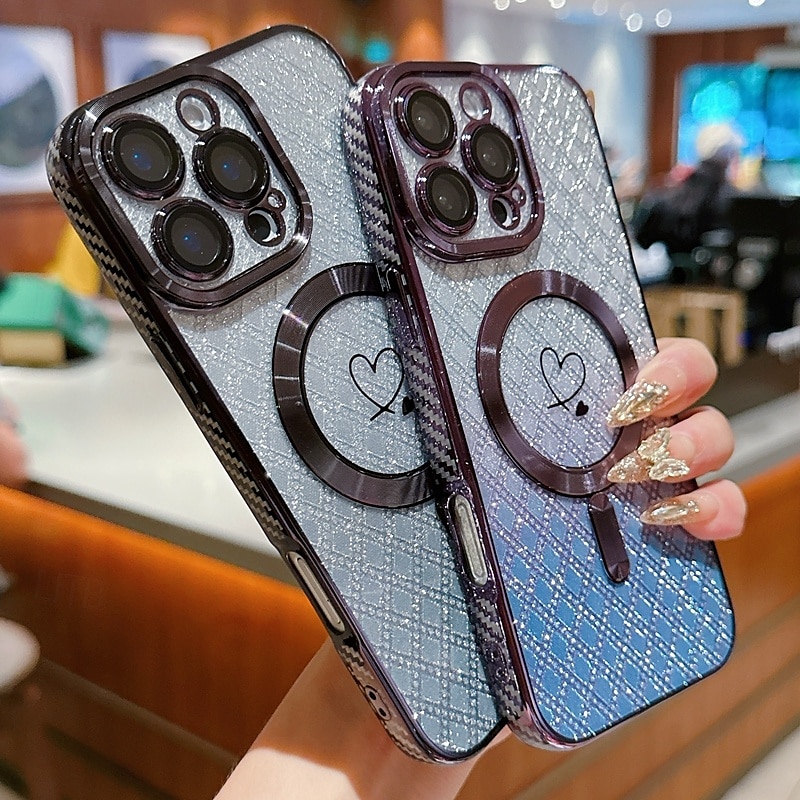 telefon Ügy Kompatibilitás iPhone 16 15 14 Pro Max Plus iPhone 16e iPhone 13 Pro Max Fekete tok zsinórral Vezeték nélküli töltés támogatása Nem sárgul Színátmenet Szénrost 2025 - $11.99 –P2