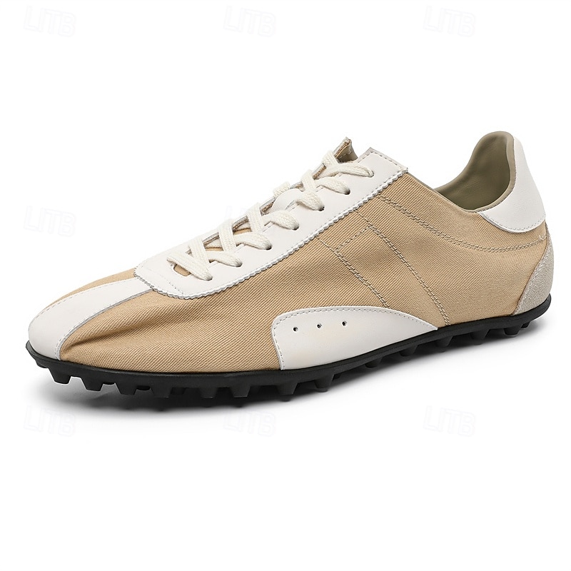 Herr retro gula och bruna sneakers med ventilerande ovandel och halkfri sula, sportinspirerade vardagsskor för pendling, resor och vardagsbruk 2025 - $54.99 –P3