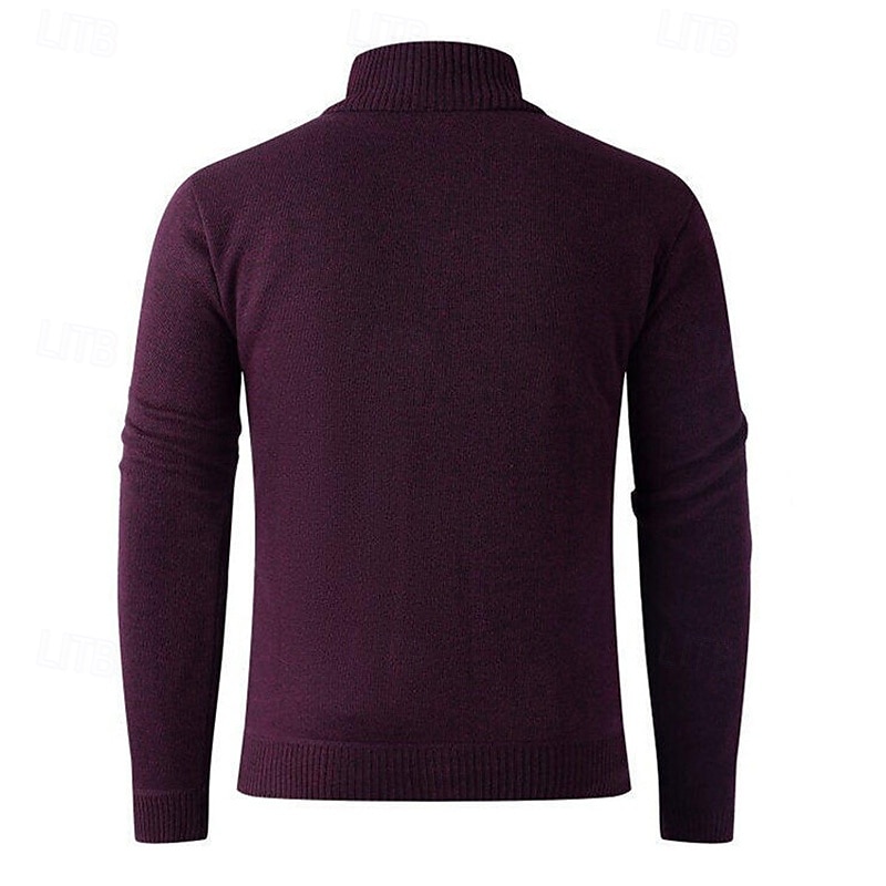 Homens Sueter Cardigan Suéter Cortado Suéter com zíper Suéter de malha Estriado Tricotar Tops regulares Tosão Tecido Colarinho Chinês Moda Clássico Férias Roupa Diária Roupa Outono Inverno Vermelho de 2025 por $24.99 –P9