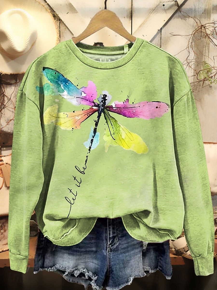 Femmes Sweat-shirts Graphique Animal Occasionnel manche longue Col ras du cou Hauts Réguliers Rue Tenue Quotidienne Occasionnel Imprimé Jaune Bleu Violet Orange Vert Automne Hiver de 2025 ? $24.99 –P3