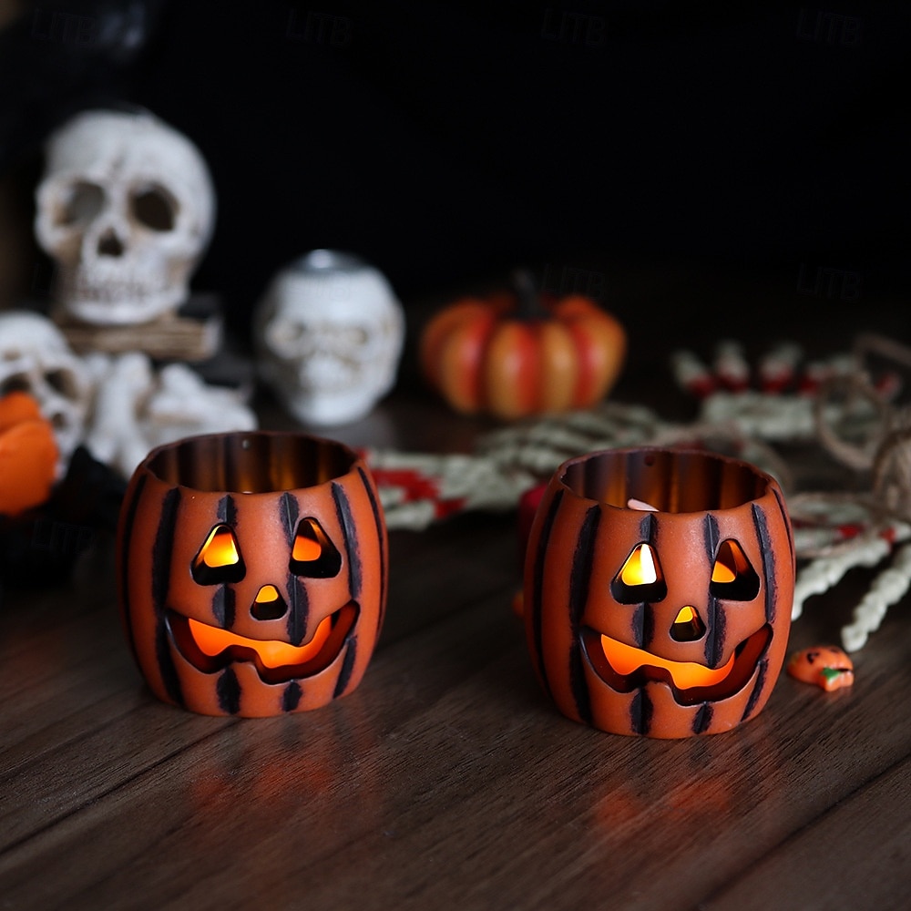 1 kpl halloween-kurpitsan muotoinen led-elektroninen kynttilävalo sisä- ja ulkotiloihin juhla-makuuhuoneen ravintolan juhlava tunnelma koristevalo 2025 - $6.49 –P15