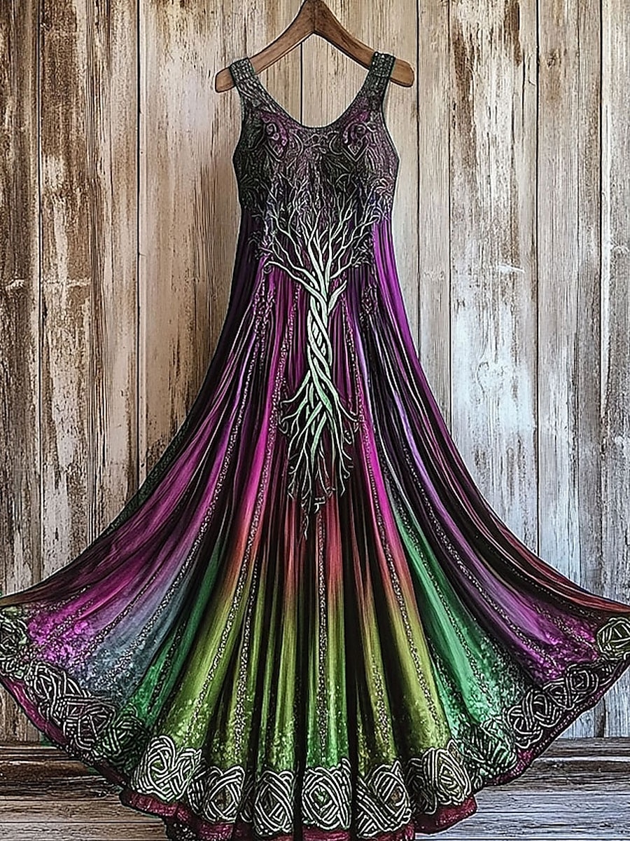Per donna Abito maxi Abito a trapezio Abito a spalle scoperte Vacanza Casual Feste Vestibilità regolare Ombre Grafico Senza Maniche Collo quadrato Viola Arancione Verde Estate Primavera del 2025 a $12.49 –P5