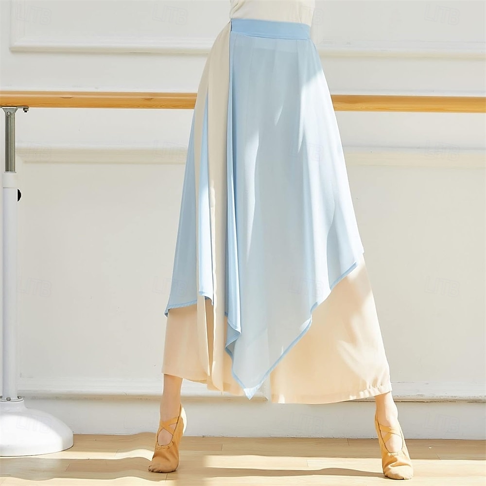 leggings com saia para mulheres, calças de ioga, leggings elásticas para dança de balé, meia-calça de chiffon com saia para balé latino, salsa e tango de 2025 por $25.99 –P7