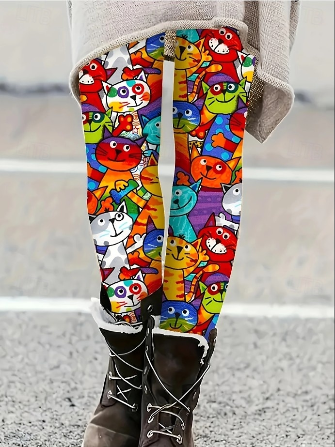 Per donna Leggings Punk Attivo Vacanza Lunghezza intera Vita Alta Grafico Animale Gatto Stampa 3D Asciugatura Rapida Traspirabilità Morbido Elasticizzato All'aperto Casa Casual Nero Bianco Arcobaleno del 2025 a $19.99 –P2