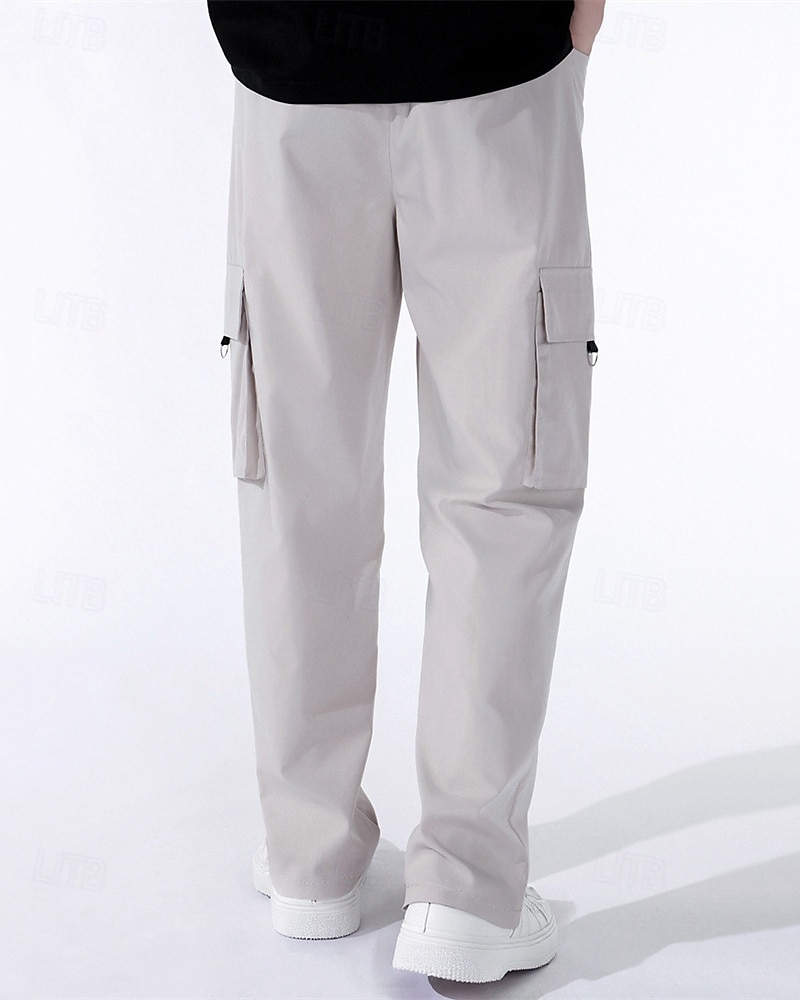 Per uomo Pantaloni Cargo Pantaloni Elastico in vita Coulisse Multi-tasche Semplice Mimetico Indossabile All'aperto Quotidiano Campeggio & Escursionismo Moda Classico Nero Verde militare del 2025 a $18.99 –P8