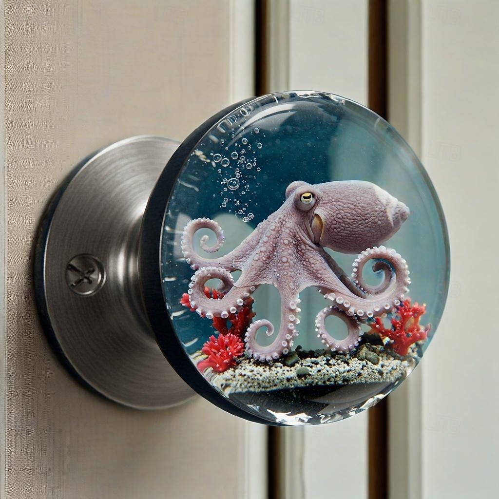 Poignée de porte décorative unique en résine incrustée, design artistique, poignée d'armoire artistique faite à la main pour portes intérieures, tiroirs, placards, décoration intérieure de 2025 ? $17.49 –P5