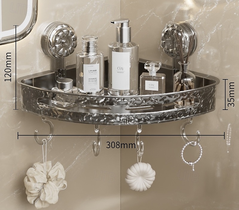 Light Luxury Style Punch-Free Storage Rack Suction Cup Corner Shelf Bathroom Triangle Organizer Wall Mounted No Drilling Washstand Rack for Toiletries and Essentials 2025 - $17.49 –P8