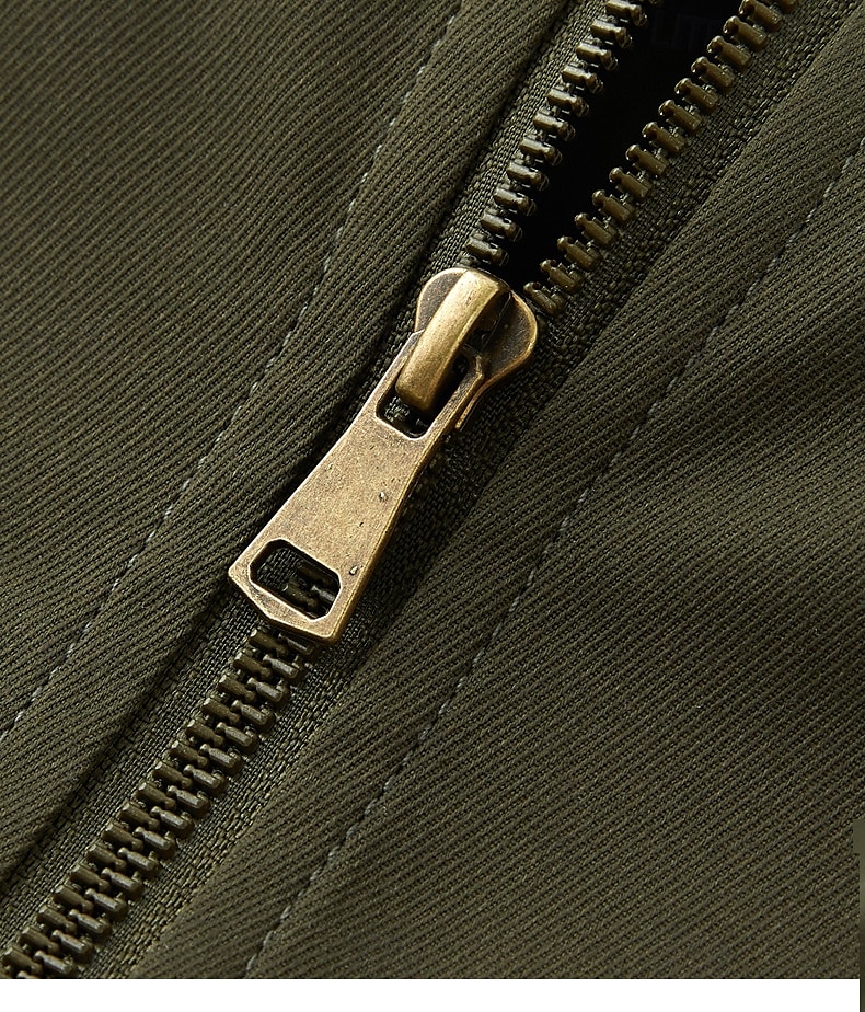 Hommes Veste de camionneur Veste Cargo Veste Tactique Occasionnel Coupe-Vent Zip Up Printemps Automne Couleur Unie ancien Tenu de travail Col de chemise Régulier Kaki Gris foncé Vert Véronèse Veste de 2025 ? $48.99 –P5