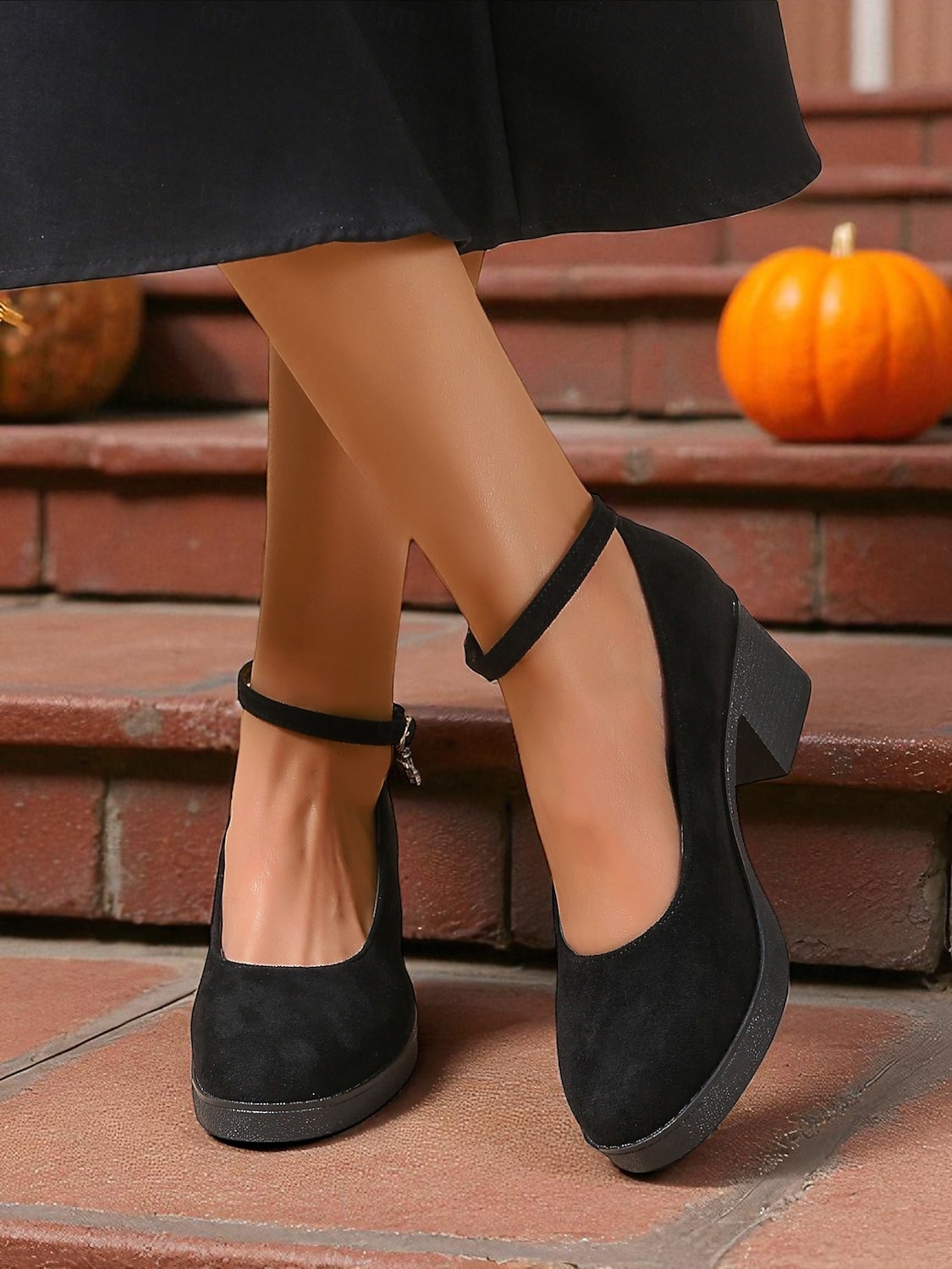 Chaussures noires à talons épais et bride à la cheville pour femmes, décontractées ou habillées pour le travail, le dîner et la vie quotidienne de 2025 ? $24.99 –P3