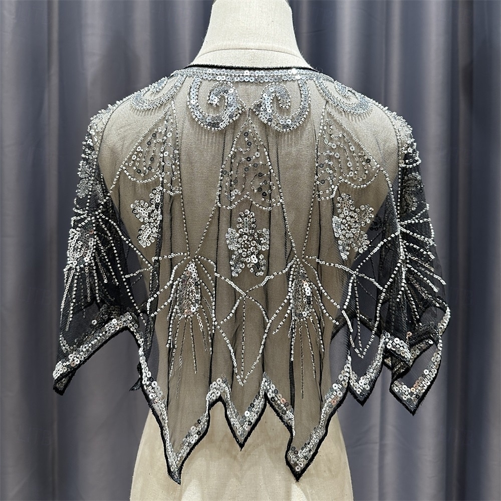 Kvinne wrap elegant solbeskyttelse kort erme blonde bryllupswraps med paljetter bryllup sommer 2025 - $26.99 –P7