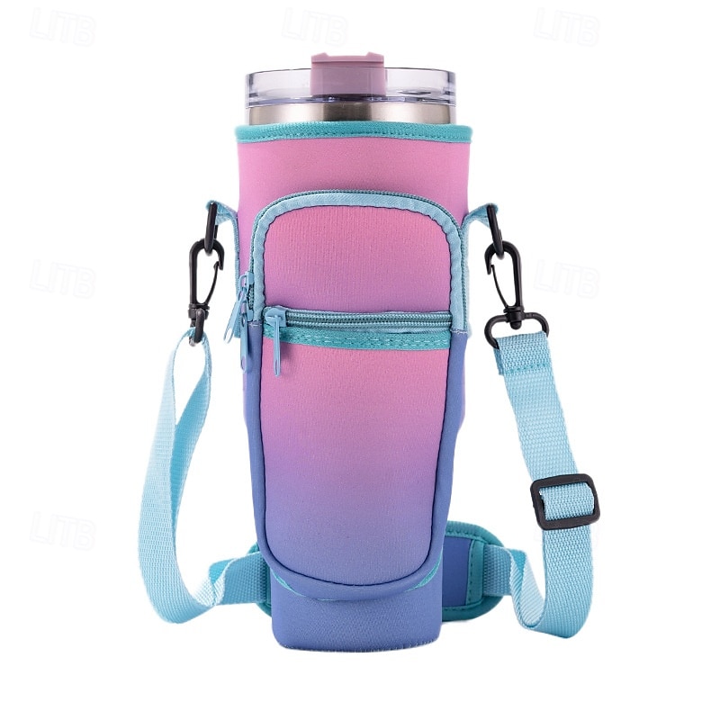 Borsa porta borraccia per bicchiere Stanley da 40 once con tasca per telefono, porta borraccia in neoprene con tracolla &cinturino portatile accessori Stanley Cup del 2025 a $16.99 –P5