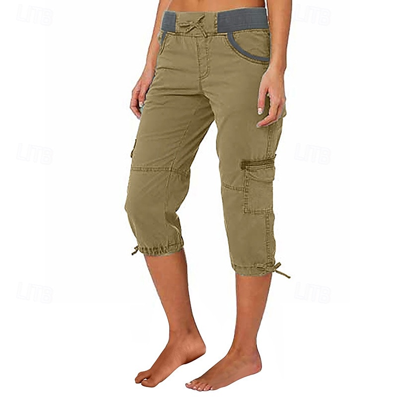 Femmes Pantalons Cargo Pantalons de randonnée Extérieur Coupe régulière Respirant Bas Avec Poches Noir Vert Véronèse Coton Camping / Randonnée Course S M L XL XXL de 2025 ? $22.99 –P5