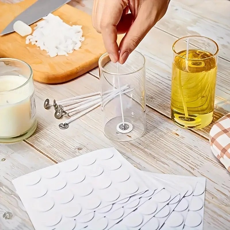 Set de 310 fitiluri pentru lumânări tip coloană – fitiluri de 3,3 cm, 16,3 cm, cu 10 suporturi și 100 de etichete, ardere fără fum, accesorii pentru fabricarea lumânărilor DIY, pentru uz casnic și 2026 - $22.99 –P5