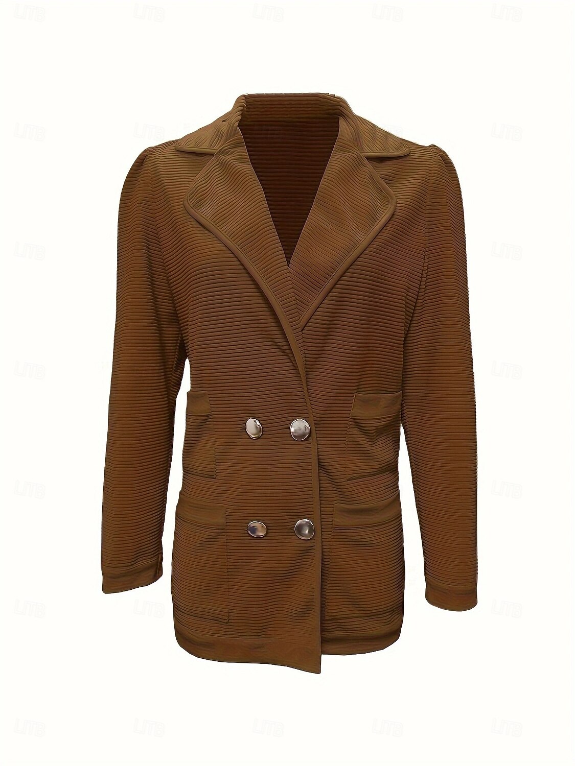 Damen Blazer Bequem Atmungsaktiv Knöpfe Mode Modern Einfach Arbeit Täglich Regulär Umlegekragen Normale Passform Langarm Oberbekleidung Schwarz Weiß Rosa Frühling Herbst 2025 - $29.99 –P8