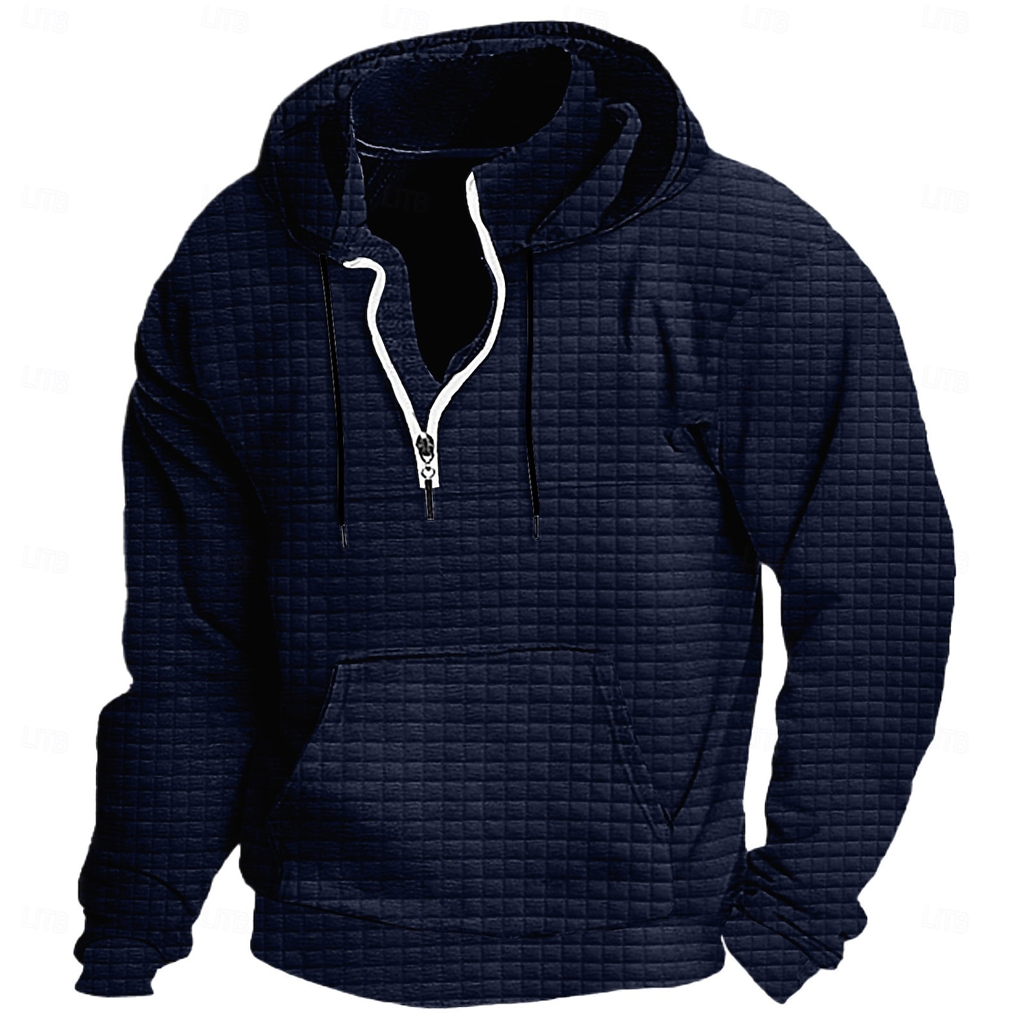 Homens Moletom Moletons Waffle Moletom com capuz Quarter Zipper Hoodie Moletom Tático Preto Branco Vinho Azul Marinha Verde Com Capuz Tecido Bolsos Desportos e Ar livre Diário Streetwear Básico de 2025 por $27.99 –P7
