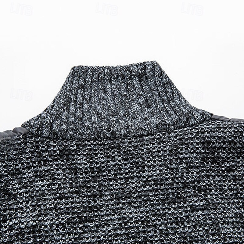 Herren Strickjacke Kurzer Pullover Reißverschluss-Pullover Strickpullover Gerippt Stricken Normale Oberteile Patchwork Tasche Einfach Stehkragen Mode Klassisch Urlaub Alltagskleidung Bekleidung 2025 - $28.99 –P10