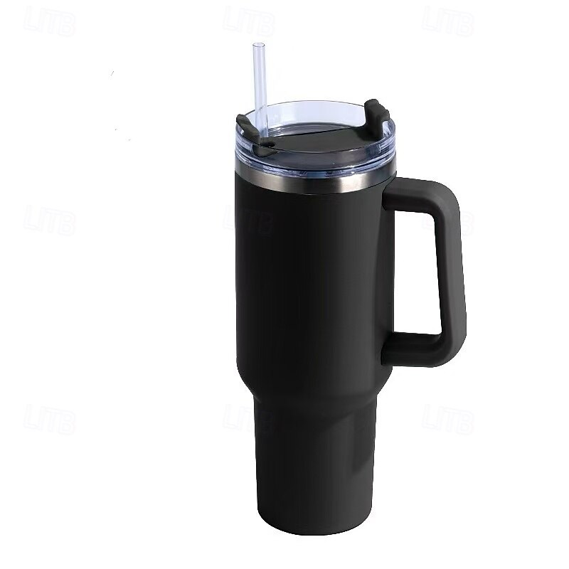 copo de canudo de aço inoxidável reutilizável, garrafa térmica com isolamento a vácuo de parede dupla de 40 onças com alça e canudo, copo térmico de qualidade alimentar para bebidas quentes e frias de 2025 por $20.99 –P9