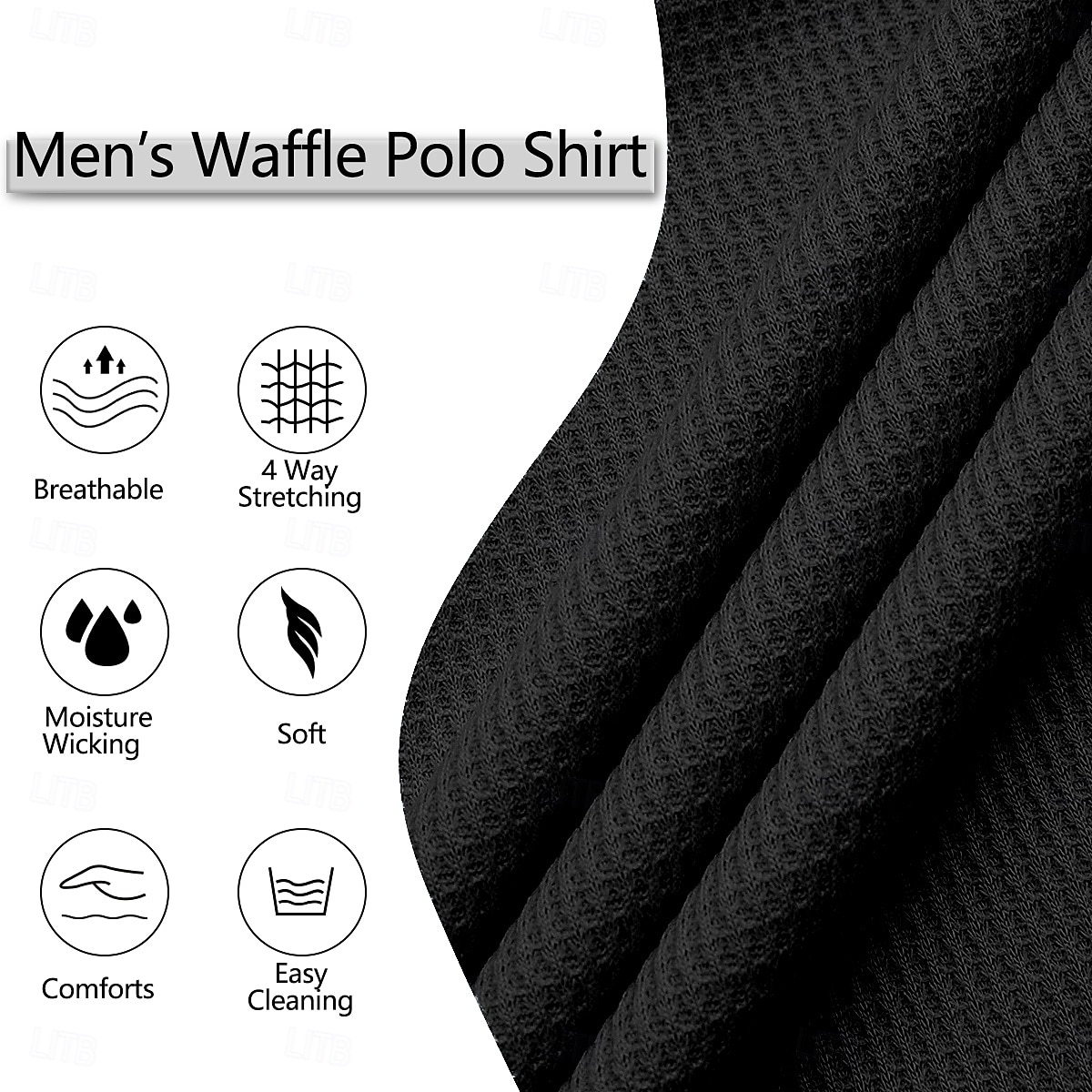 Men's Waffle Polo Shirts Sports Polo Shirts Casual Sports Mandarin Collar Henley Short Sleeve Fashion Comfortable Solid Color Plain Color Block Buttons Summer All Seasons Navy Blue Waffle Polo Shirts 2026 - $21.99 –P4