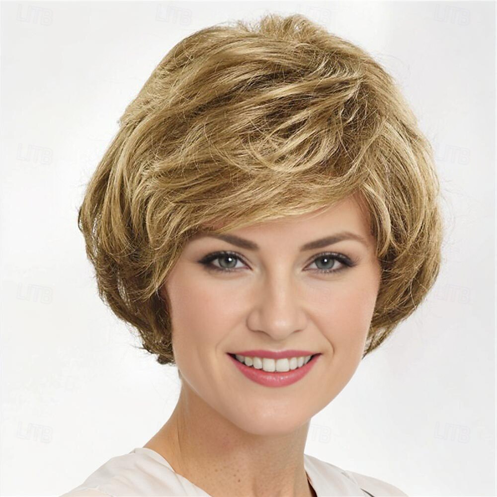 Synthetic Wig Curly With Bangs Machine Made Wig Short A1 A2 A3 A4 Synthetic Hair Women's Soft Fashion Easy to Carry Blonde Brown Silver 2025 - $19.99 –P3