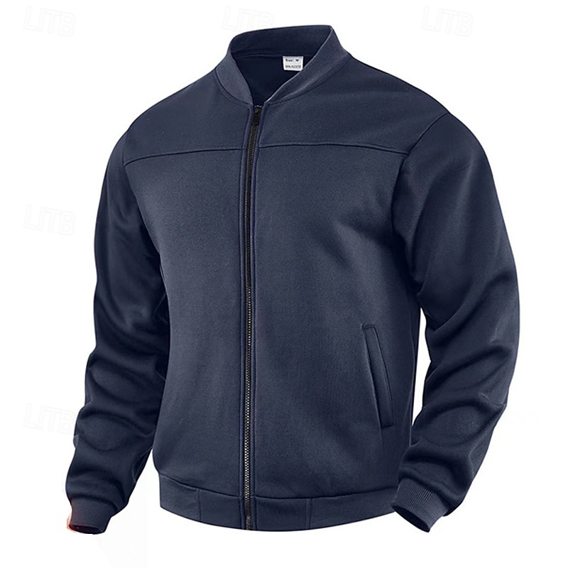 Męskie Kurtka zimowa Kurtka polarowa Zwykła kurtka Kurtka uniwersytecka Urlop Codzienny Keep Warm Kieszeń Polar Jesień Zima Równina Moda Moda miejska Kołnierz stawiany Regularny Czarny Czerwony 2026 - $24.99 –P15