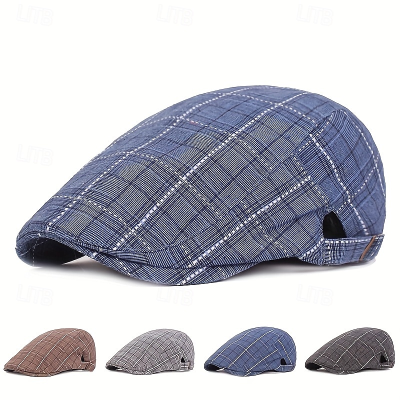 berretto a quadri alla moda da uomo e da donna - ripiegabile, lavabile a mano, autunnale &berretto alla moda primaverile, berretto alla moda autunnale con motivo a quadri, berretto ripiegabile del 2025 a $15.49 –P10