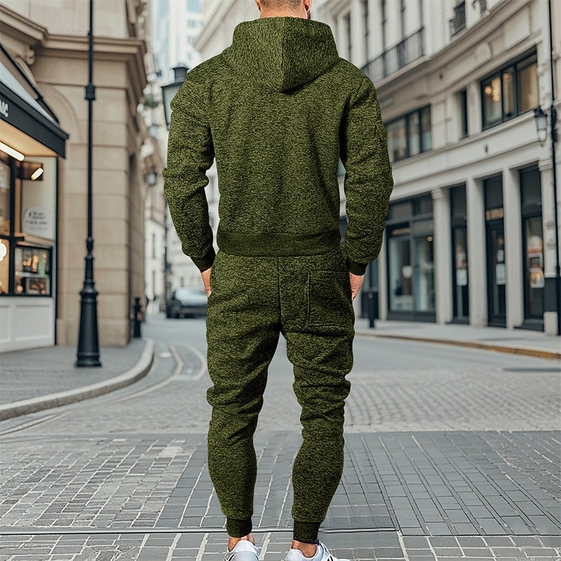 Per uomo Tuta da Ginnastica Set di abiti Set di felpe con cappuccio Felpa con Cappuccio All'aperto Quotidiano Sportivo Con zip Tasca Coulisse Semplice Rosso bordeaux Blu Grigio chiaro Poliestere del 2025 a $55.99 –P18