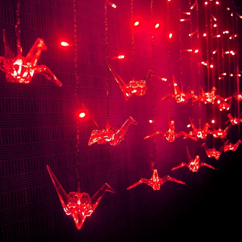 Luces de cadena de hadas 3.5M 96LED coloridas mil grullas de origami luces de cortina LED para boda decoración de habitación fiesta patio destellos luces de cadena de vacaciones enchufe EU US AU UK 2026 - $50.99 –P11
