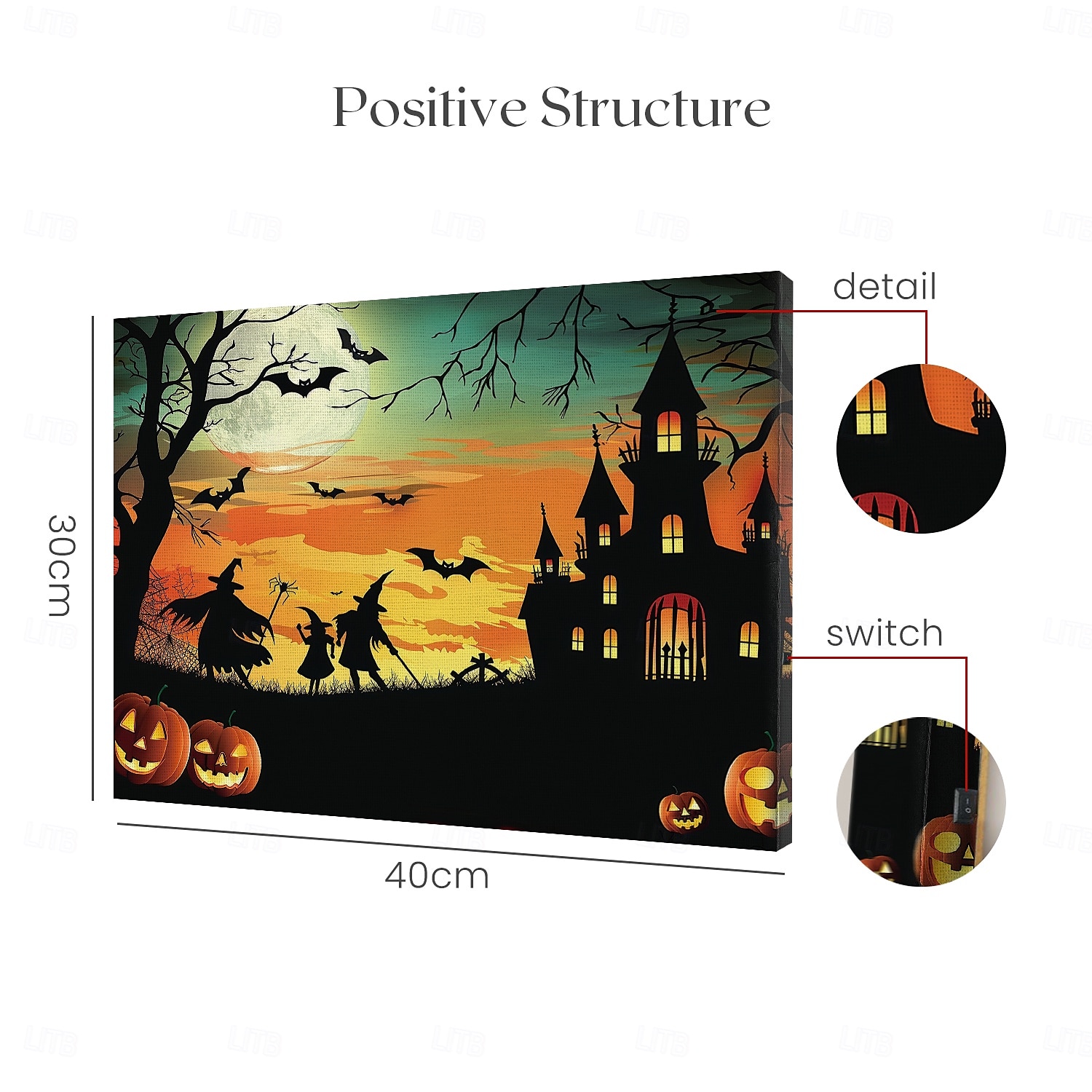 Halloween LED Canvas Wall Art LED Lighted Up Wall Decor 2AA Battery Operated Lighted Canvas Print LED Light Kitchen Bedroom or Home Decor Waterfall 2025 - $35.99 –P8