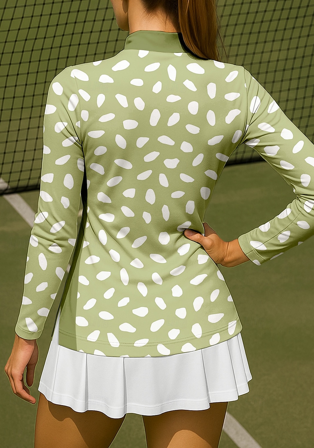 Damen Geometrisch Kreis Punkt Sporthemd Golf-Poloshirt Tennis Shirt Tennis-T-Shirt Langarm Reißverschluss Blumen UPF50+ UV-beständig Hohe Elastizität Feuchtigkeitsableitend Atmungsaktiv Tennis 2026 - $25.99 –P2