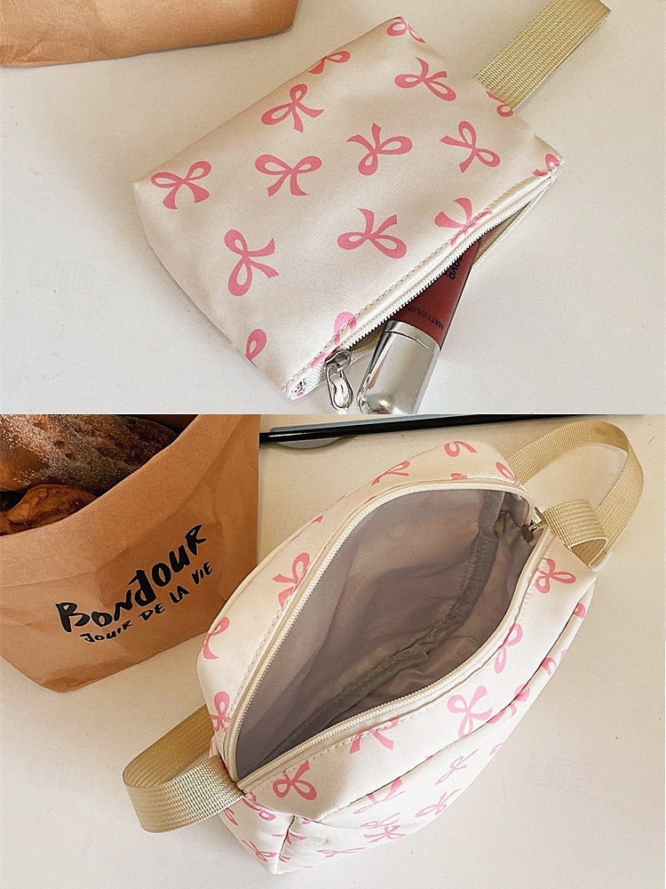 Set di 3 zaini scolastici per ragazze adolescenti: zaino in tela leggero con stampa di un grazioso fiocco rosa, borsa a tracolla di grande capacità e astuccio per matite, perfetto per la scuola, i viaggi e l'uso quotidiano. del 2025 a $26.99 –P11