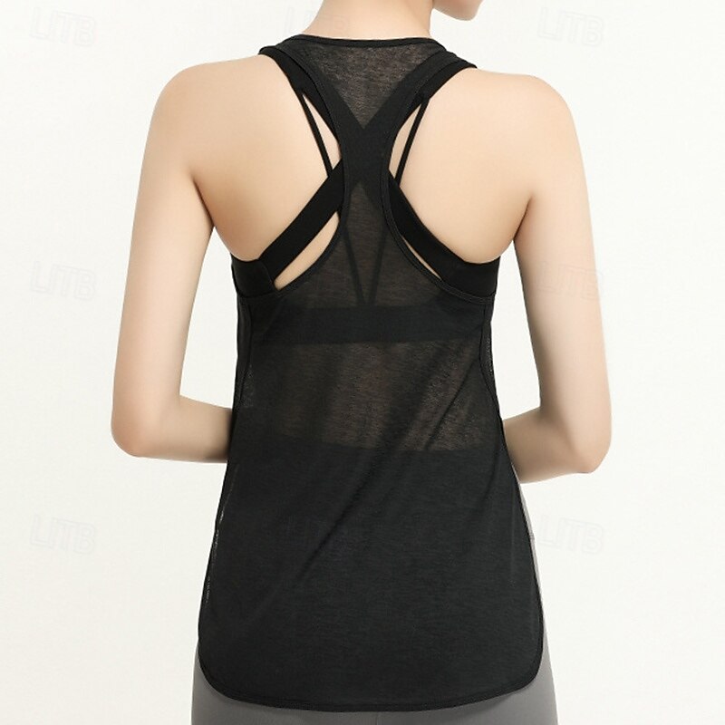 Damskie Kamizelka do jogi Czołg Szybkie wysychanie Oddychający Bez rękawów Sport Jednokolorowe Top Dla Siłownia Obuwie sportowe Pilates Odzież sportowa 2025 - $17.99 –P8