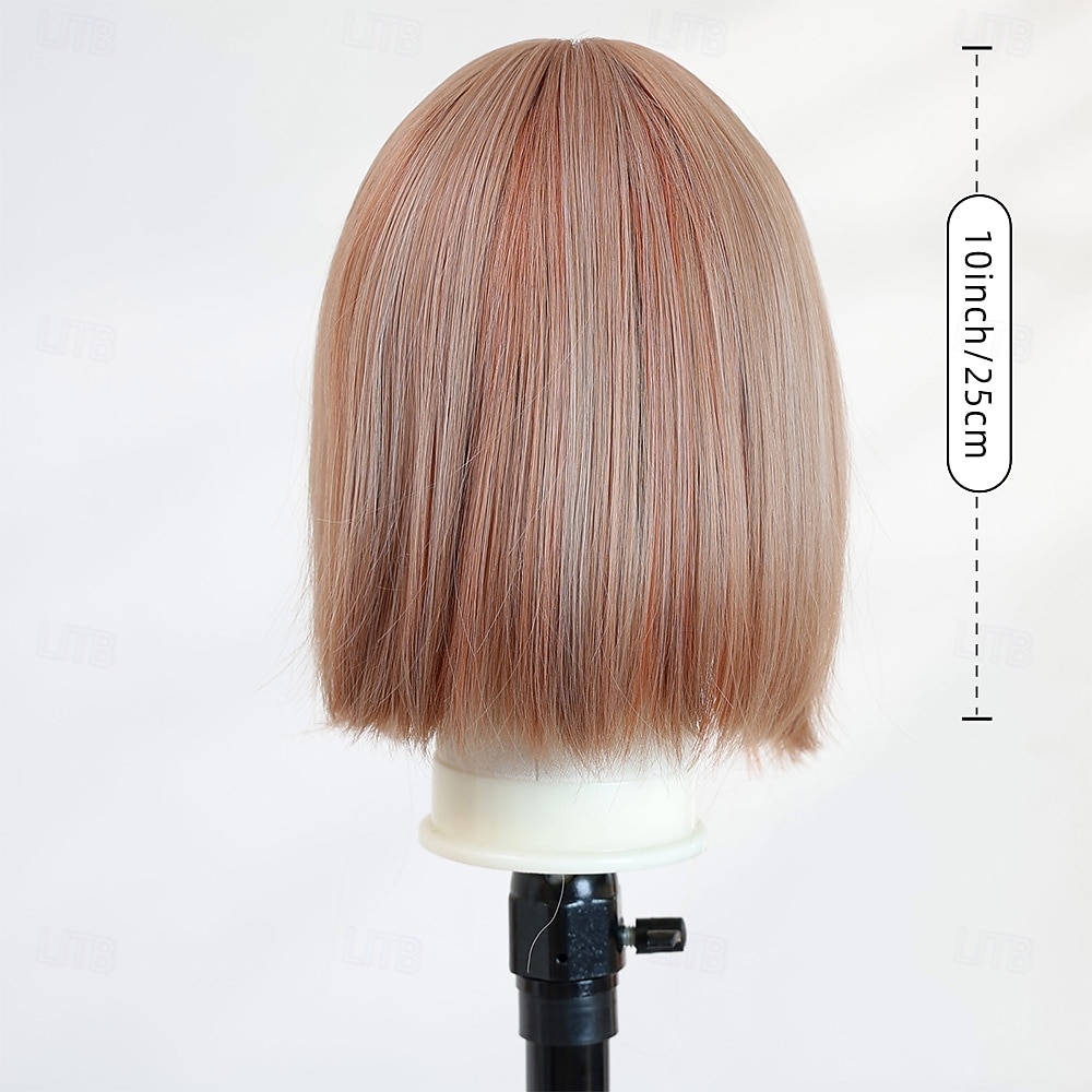 10-Inch Straight Blonde Bob Wig for Women – Full Bangs, Short Hair, Perfect for Halloween, Cosplay, and Fashion Looks 2026 - $28.99 –P7