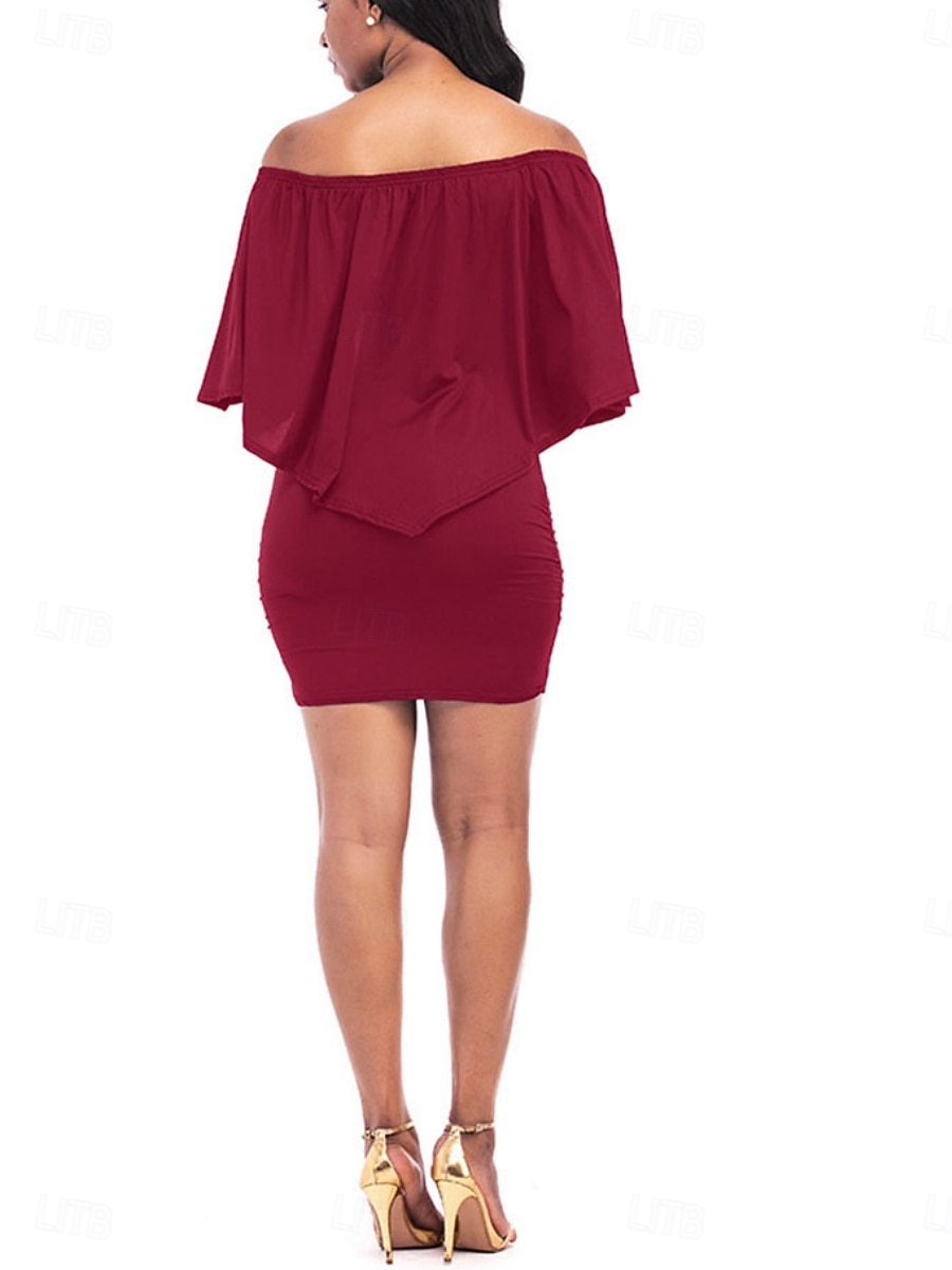Mujer Mini vestido Vestido informal Vestido tubo Vestido de raso Moda Moderno Diario Playa Fin de semana Ajuste regular Plano Manga Larga Hombros Caídos Blanco Vino Rojo Morado Verano Primavera Otoño 2026 - $17.49 –P1