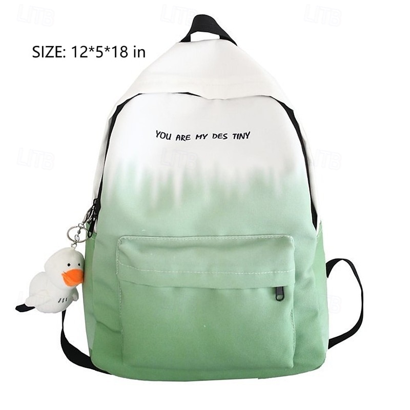Sac à dos dégradé esthétique pour adolescentes – cartable léger avec porte-clés canard mignon, cartable pastel doux pour la rentrée ou un usage quotidien de 2025 ? $26.99 –P2