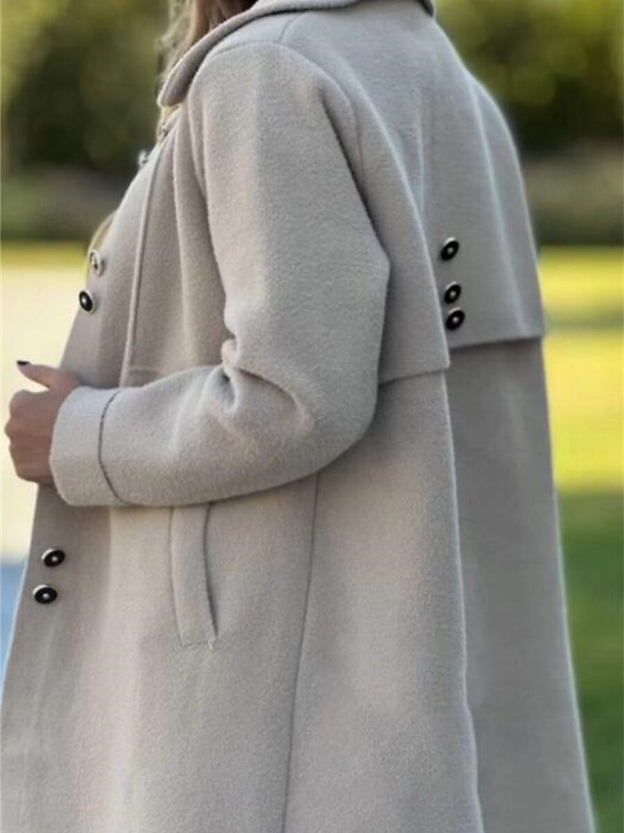 Damen Mantel Bequem Atmungsaktiv Tasche Mode Täglich Einfach Outdoor Lässig Täglich Einreihig Regulär Revers Normale Passform Langarm Oberbekleidung Schwarz Rote Aprikose Frühling Herbst 2025 - $31.99 –P3