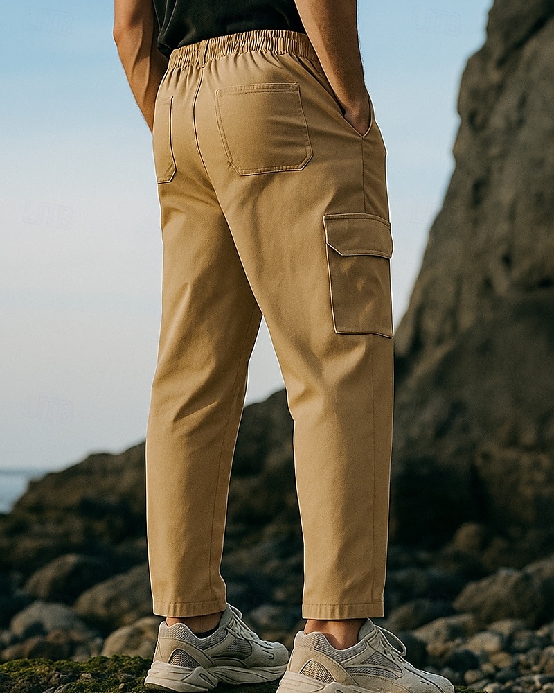 Men's Cargo Pants Hiking Pants Trousers Hiking Rain Pants Outdoor Regular Fit Waterproof Windproof Bottoms Pocket Black Army Green Cotton Camping / Hiking Running S M L XL XXL 2025 - $22.99 –P2