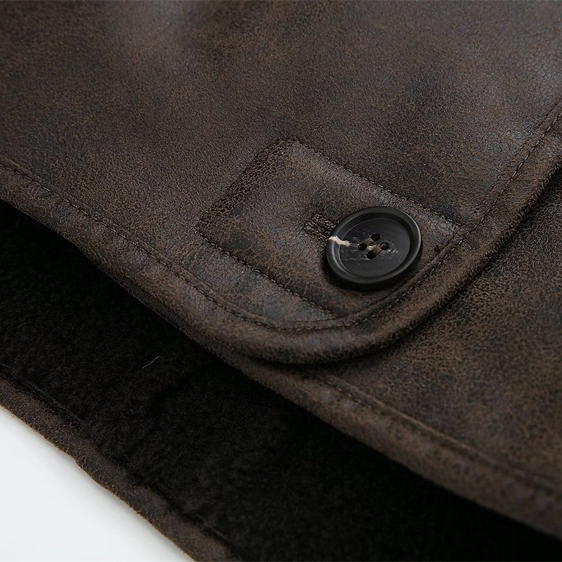 Damen Fleecejacke Freizeitjacke Wildlederweste Winddicht Warm Tasche Mode Modern Lässig Einfarbig Ausgehen Wochenende Einreihig Regulär Revers Normale Passform Langarm Oberbekleidung Braun Beige 2025 - $42.99 –P10