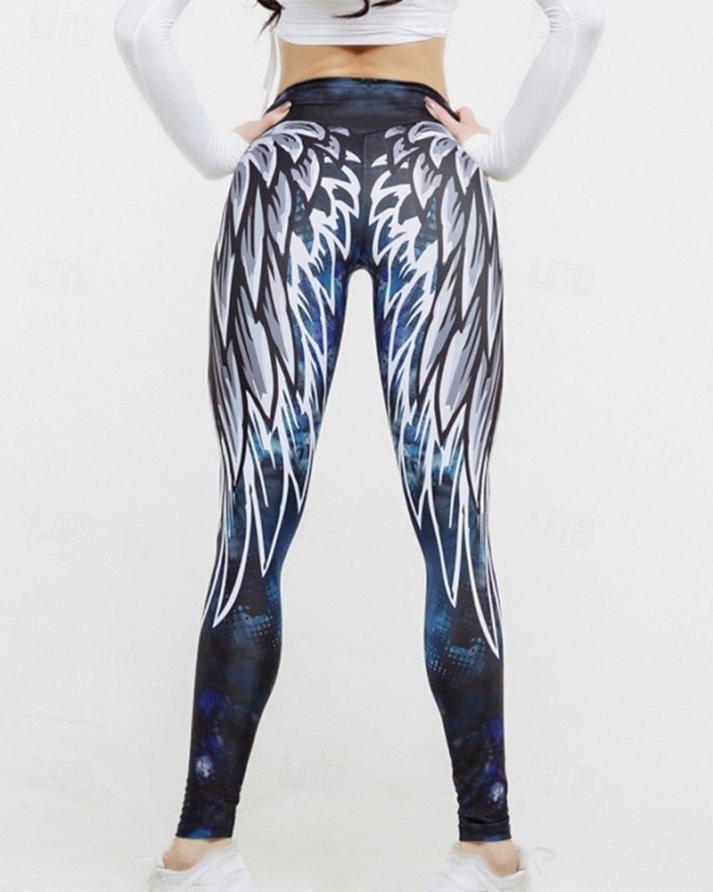 Damskie Legginsy capri Legginsy do jogi Wyszczuplenie brzucha Wysoka talia Siłownia Obuwie sportowe Pilates Doły Drukowanie Czarny Jesień Sport Odzież sportowa Ścisłe dopasowanie 2025 - $12.99 –P2