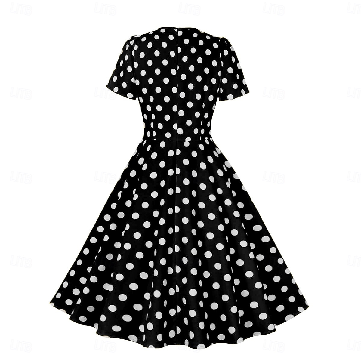 Rétro Vintage Années 1950 Rockabilly Midi Robe trapèze Robe Évasée À pois Col rond Femmes Vacances Occasionnel Soirée à thème rétro Adultes Robe Printemps & Été de 2025 ? $32.99 –P4