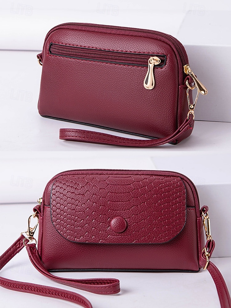 borsa a tracolla da polso in similpelle da donna con patta in stampa coccodrillo – elegante piccola borsa a tracolla per l'uso quotidiano, i viaggi e il lavoro del 2025 a $14.99 –P5
